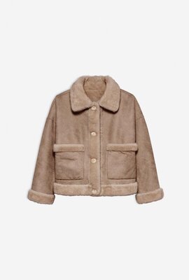 Studio AR by Arma Camel Faje Faux Mink Jacke