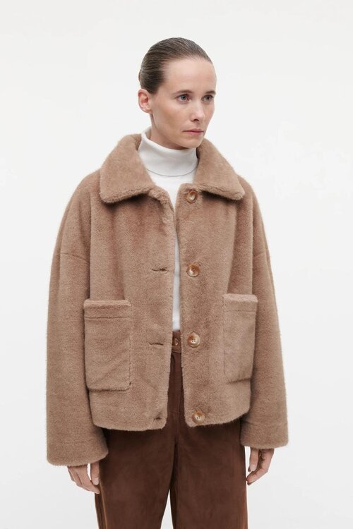 Studio AR by Arma Camel Faje Faux Mink Jacke