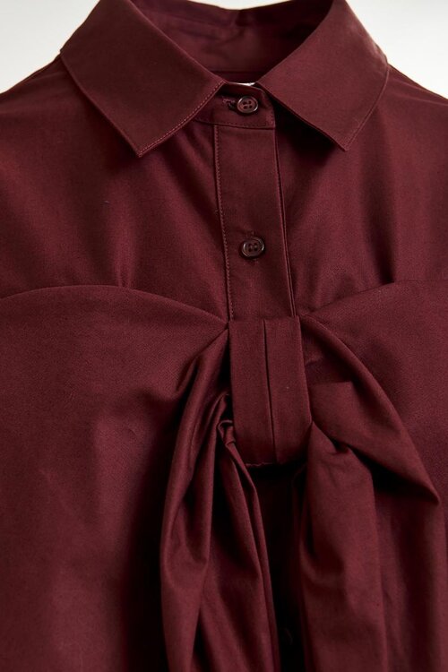 Essentiel Antwerp Bordeaux Schleifenbluse