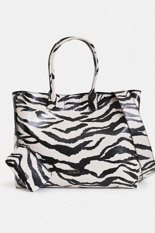 Essentiel Antwerp Schwarz / Weiß Tasche Shopper