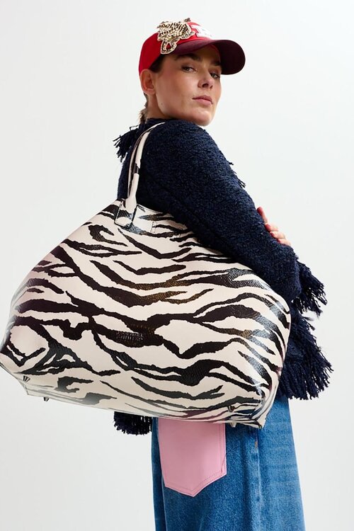 Essentiel Antwerp Schwarz / Weiß Tasche Shopper