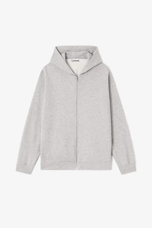 Ganni Graumelange Isoli Oversized Zip Hoodie
