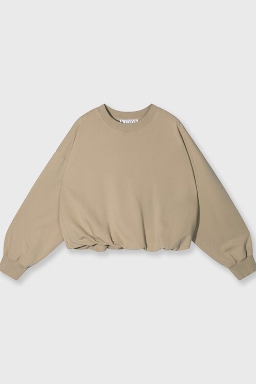 10Days Leichter erdfarbener Faltenpullover 10