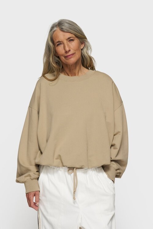 10Days Leichter erdfarbener Faltenpullover 10