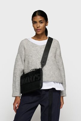 10Days Schwarze Leder-Doppel-Mini-Tasche 10Days Schwarze Leder-Doppel-Mini-Tasche