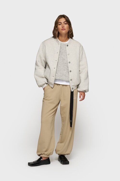 10Days Weiße graue Melange-Baseball-Bomberjacke 10