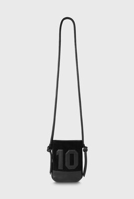 10Days Schwarze Lederhandytasche