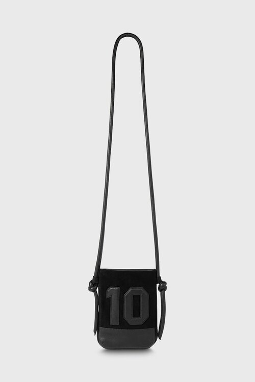 10Days Schwarze Lederhandytasche