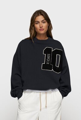 10Days Dunkelblaue Baseball-Sweater 10 10Days Dunkelblaue Baseball-Sweater 10