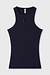 10Days Dunkelblaues Tanktop aus Rippfrottee