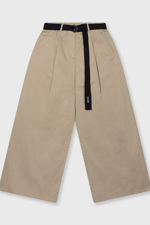 10Days leichte erdfarbene weite Twill-Hose