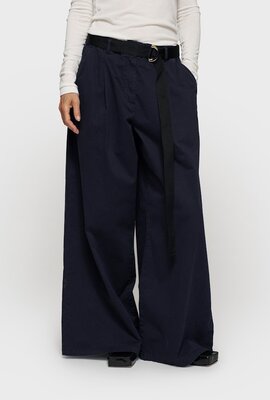 10Days Dunkelblaue weite Twill-Hose