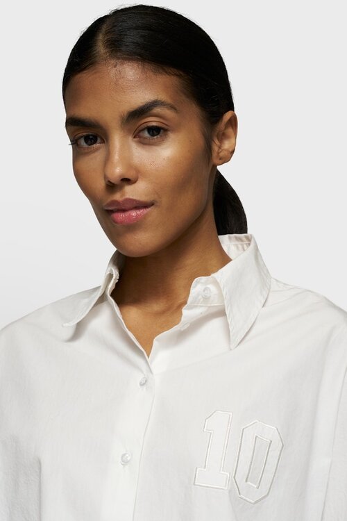 10Days Ecru oversized cropped Shirt