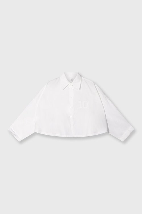 10Days Ecru oversized cropped Shirt