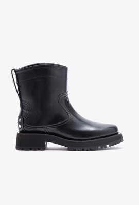 Ganni Schwarze Stiefeletten mit niedrigem Absatz