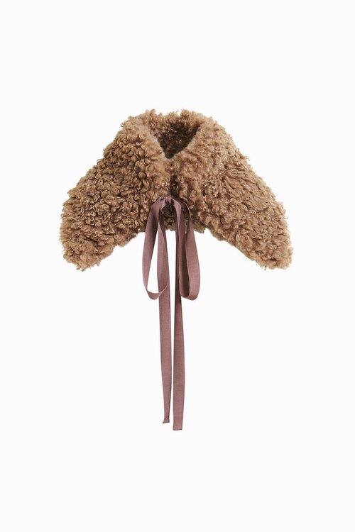 Essentiel Antwerp Kamel Kunstpelzkragen