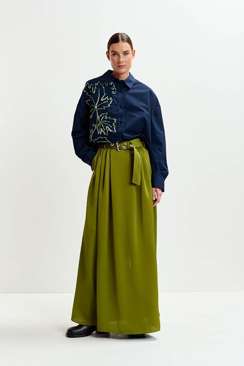 Essentiel Antwerp Indigo Verzierte Bluse