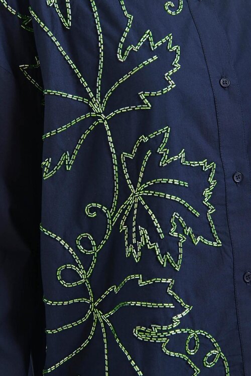 Essentiel Antwerp Indigo Verzierte Bluse