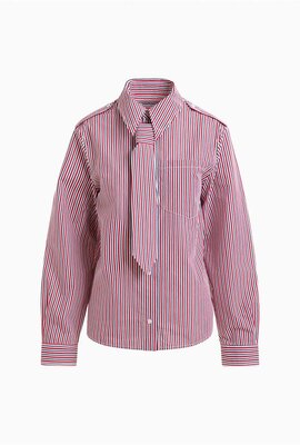 Essentiel Antwerp Rote Bluse mit Krawatte