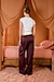 Sea Me Happy Braune Satin-Hose mit Tasche