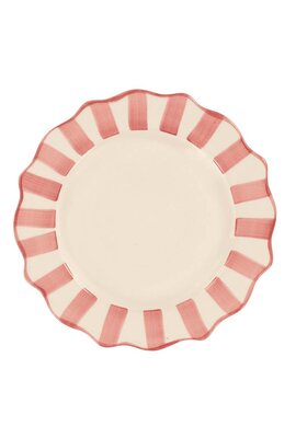 Anna & Nina Rosa Pinkfarbener Frühstücksteller mit gewelltem Rand