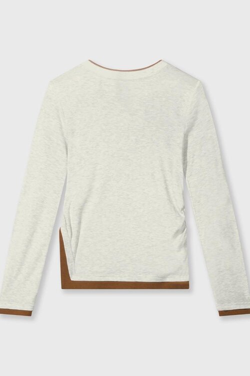 10Days Soft White langärmliges Rippshirt in Weiß