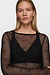 10Days Schwarzes Mesh-Langarmshirt mit Monogramm