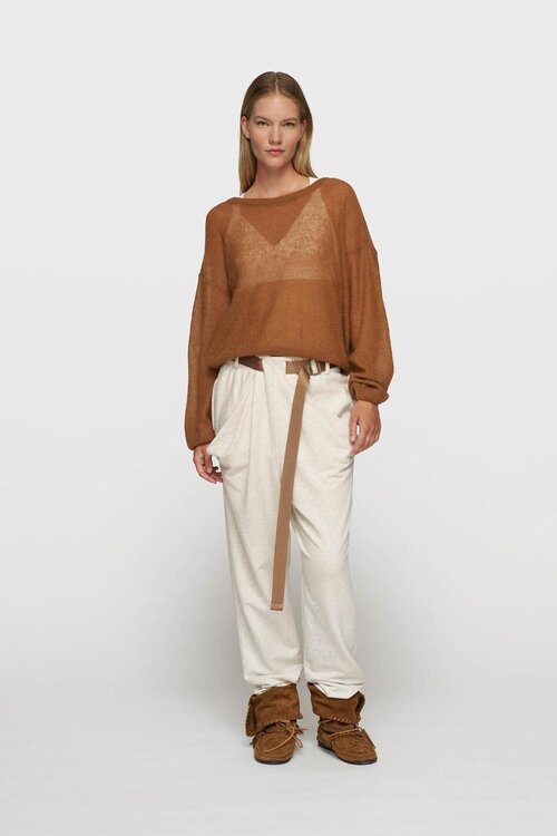 10Days Camel dünner Strickpullover