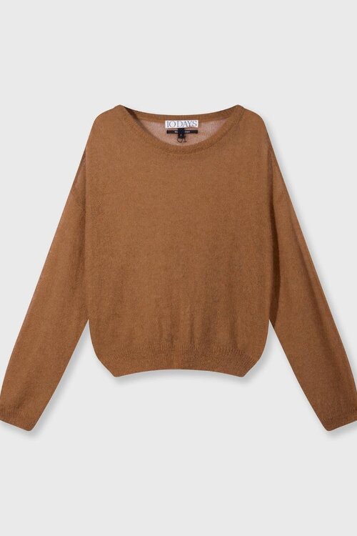 10Days Camel dünner Strickpullover