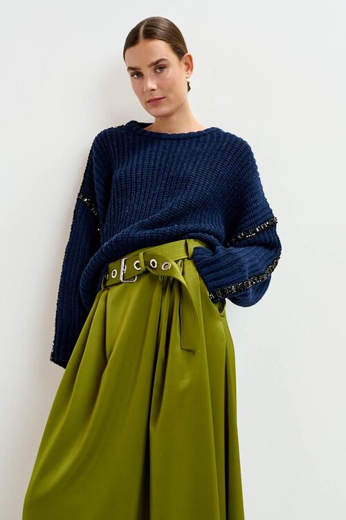 Essentiel Antwerp Indigo Verzierte Pullover