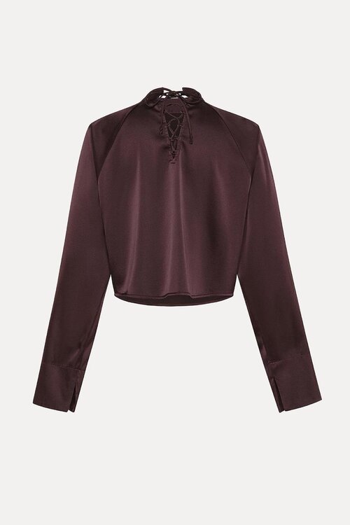 Forte_Forte Bordeaux Bluse