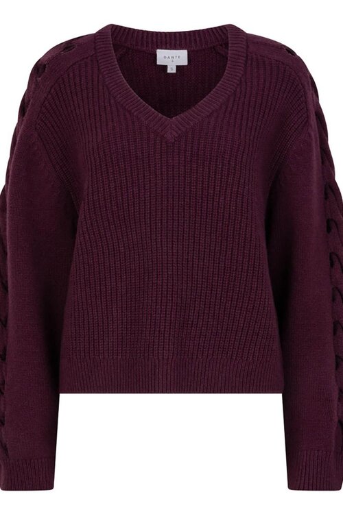 Dante 6 Bordeaux Palomo Geflochtener Pullover