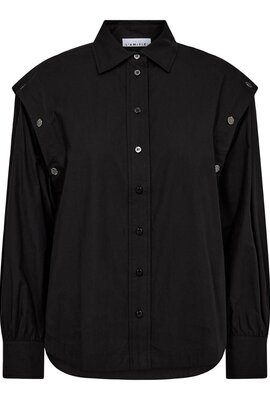 Haute L'Amitie Schwarzes Hemd mit Knopfärmeln
