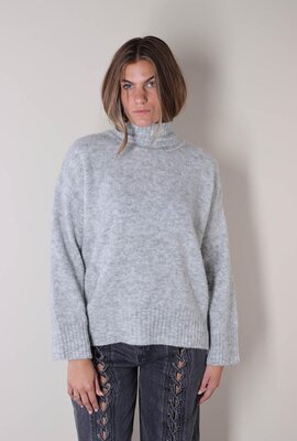American Vintage Grauer Strickrollkragenpullover