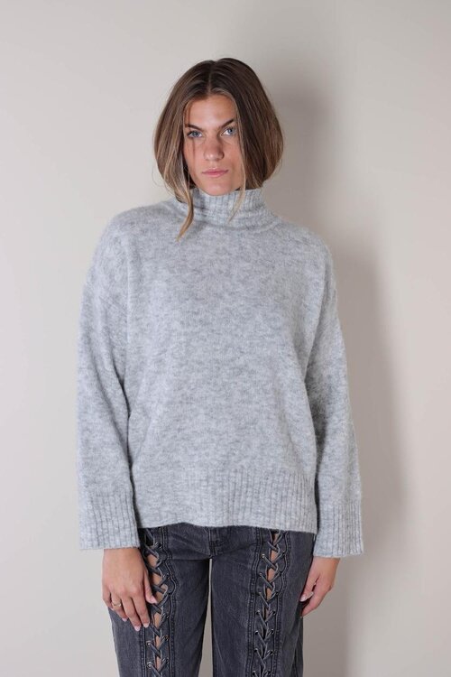 American Vintage Grauer Strickrollkragenpullover