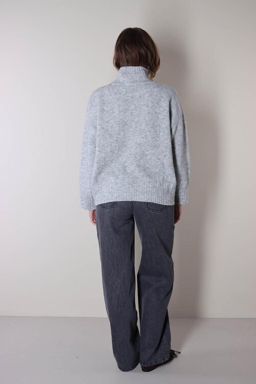 American Vintage Grauer Strickrollkragenpullover