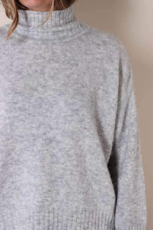 American Vintage Grauer Strickrollkragenpullover