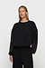 10Days Schwarzer plissierter Chiffon-Pullover