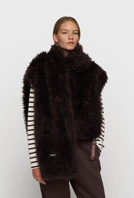 10Days deep wine furry scarf