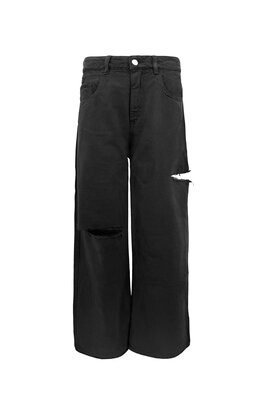 Icon Denim Schwarze Wide Leg Jeans Midrise Destroy Icon Denim Schwarze Wide Leg Jeans Midrise Destroy