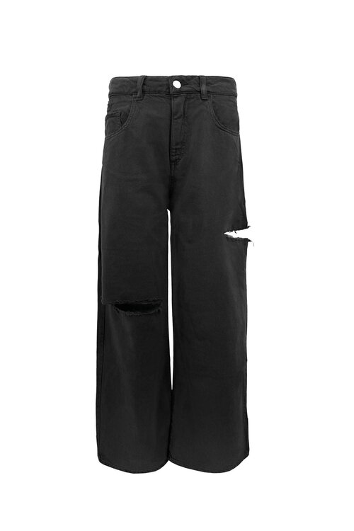 Icon Denim Wide Leg Jeans Midrise Destroy