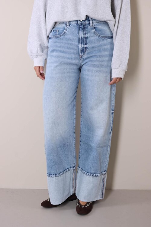 Icon Denim Wide Leg omslag Mid Rise