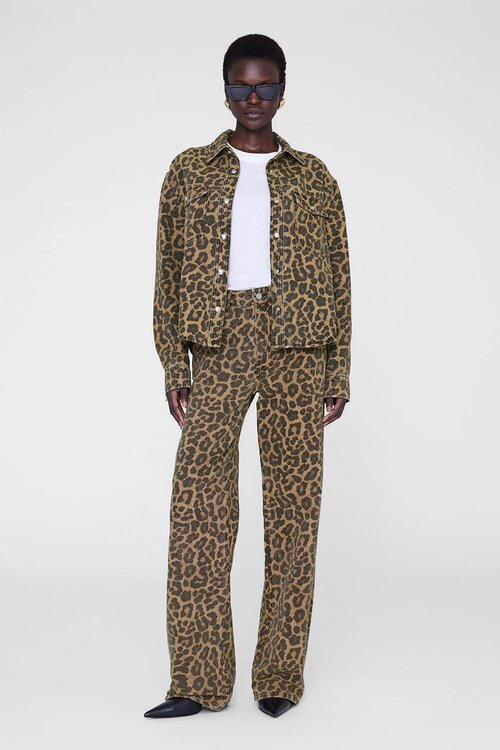 Anine Bing gefärbtes Paxton Shirt Leopard