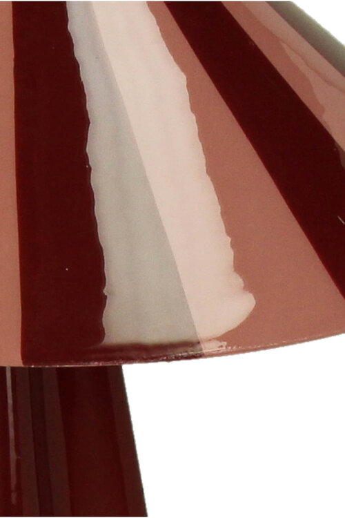 VAND. Lifestyle Bordeaux Tischlampe Stripe Metall