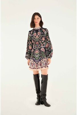 Farm Rio Schwarzes Minikleid