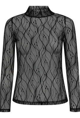 Co'couture Black Mercy Mesh Rollkragenpullover