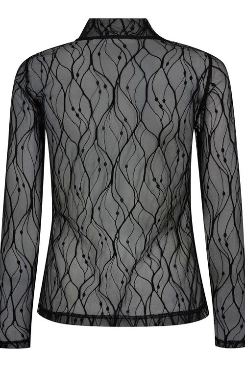 Co'couture Black Mercy Mesh Rollkragenpullover