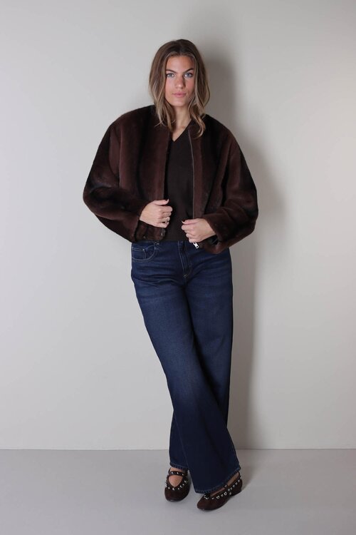 Studio AR by Arma Braune Celeste Faux-Mink-Jacke