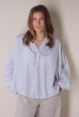 Forte_Forte Hellblau Bluse Strass