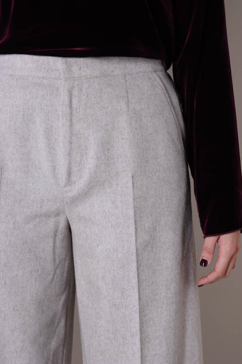 Forte_Forte Hellgraue Wollhose